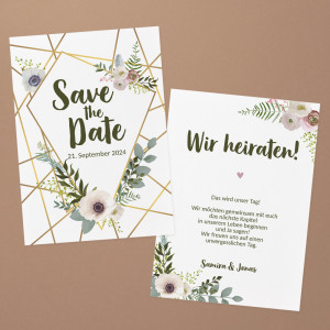 Personalisierte Save the Date Karten zur Hochzeit