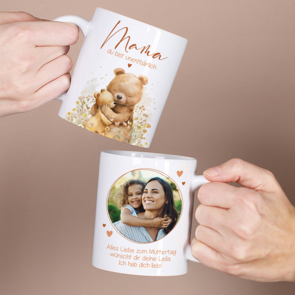 Fototasse für Mama zum Muttertag mit niedlichem Bärchen-Motiv