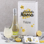 Alkoholfreies Cocktailset für werdende Mütter - bald Glückliche Mama - mit Glas und Cocktail