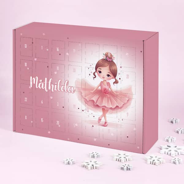 DIY Ballerina Adventskalender aus Pappe mit Name personalisiert