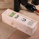 Kickertropfen - Flaschenverpackung aus Holz mit Name und Wunschtext für Fußballer