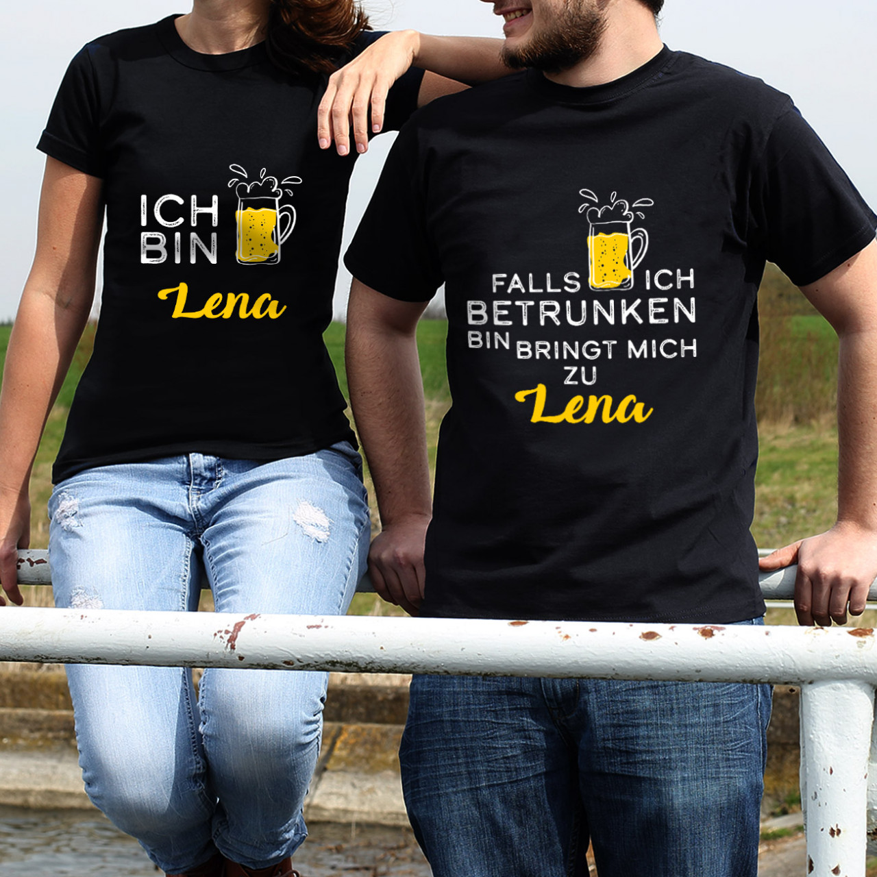 Partner Shirts Falls ich betrunken bin bringt mich zu