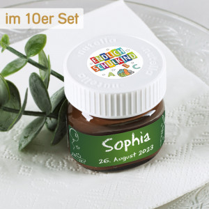 Gastgeschenk zur Einschulung personalisierte Mini Nutella