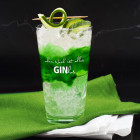 Gin-Glas für Longdrinks bedruckt mit Watercolour und GINlos-Spruch