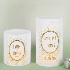 Lichthülle zur Hochzeit personalisiert