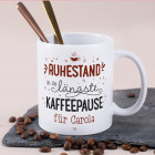 Persönliche Kaffeetasse zum Ruhestand