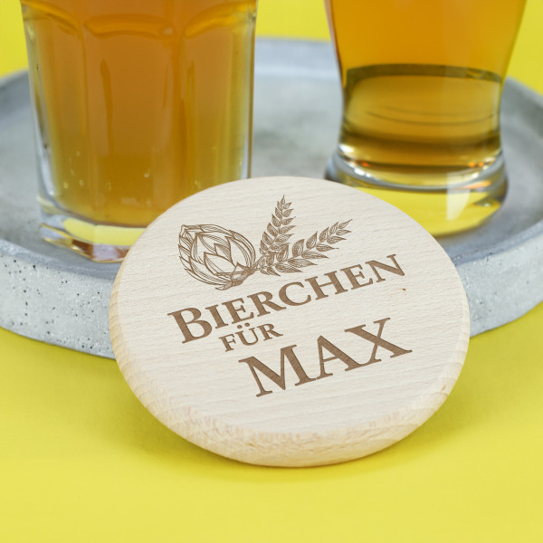 Bierglasdeckel aus Holz