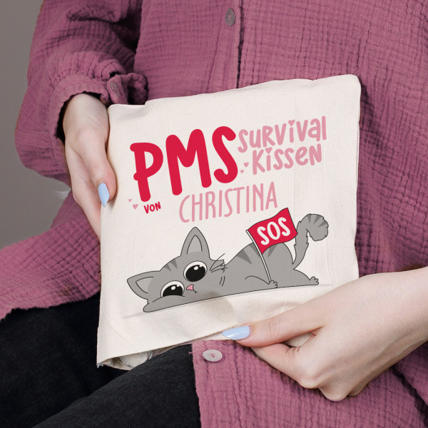 Kirschkernkissen als PMS Survival Kissen mit Name personalisiert