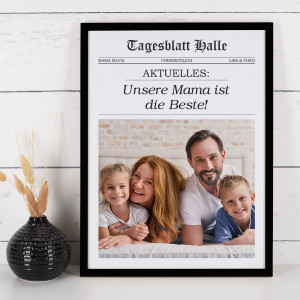 Schlagzeile - Bilderrahmen im Stil einer Tageszeitung