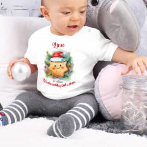 Baby T-Shirt zu Weihnachten mit Name