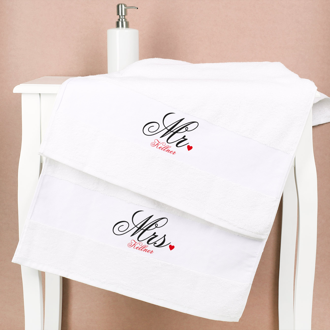 Mr und mit Mrs Paare Name Set - für Handtuch