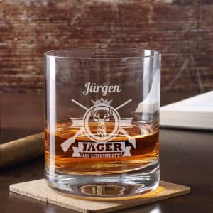 Whiskyglas mit Gravur für Jäger