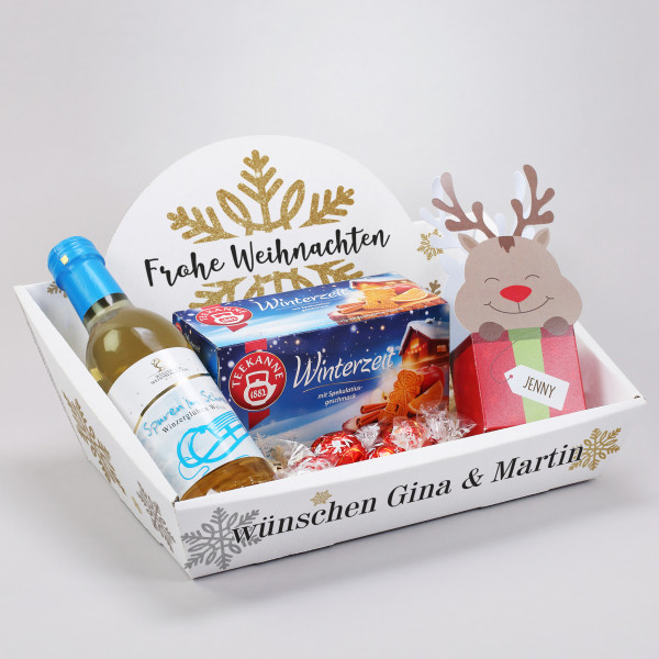 Geschenkset zu Weihnachten mit Glühwein, Tee und Schokolade