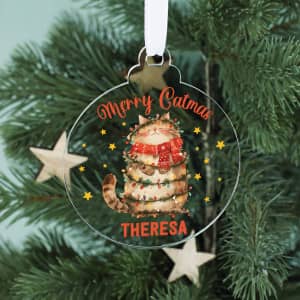 Weihnachtsschmuck aus Acryl mit Name personalisiert