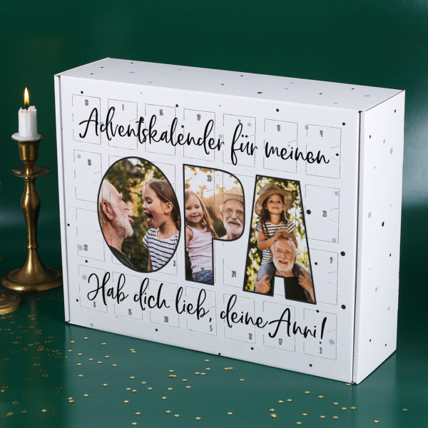 Adventskalender für Opa zum Selberfüllen mit Fotos nach Wunsch bedruckt