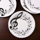 Tischdeko - 10 Pappteller im Musik-Design