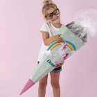Einhorn - Schultüte für Mädchen mit Regenbogen und Wunschname