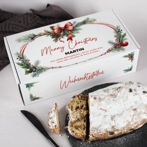 Rosinenstollen in personalisierter Verpackung