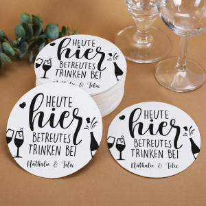 Untersetzer zur Hochzeit personalisiert mit Namen