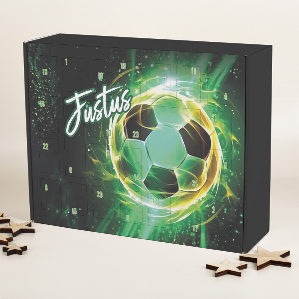 DIY Fußball Adventskalender aus Pappe mit Name personalisiert