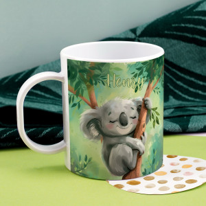 Koala Kunststofftasse mit Name für Kinder