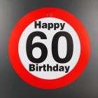 Partyschild mit Saugnapf zum 60. Geburtstag