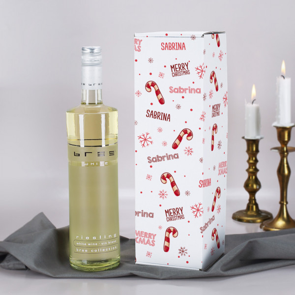 BREE Weinflasche mit weihnachtlicher Flaschenverpackung
