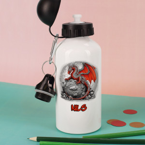 Trinkflasche mit Drachen-Motiv & Name