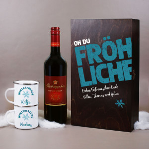 Personalisiertes Glühwein Set zu Weihnachten