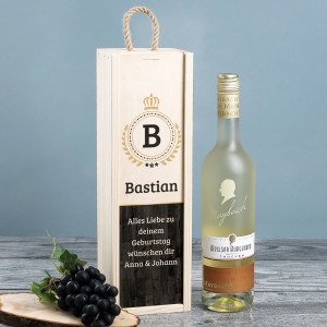 Personalisiertes Wein Geschenkset mit Holzbox