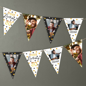 Wimpelkette mit Fotos zum Geburtstag