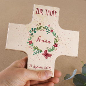 Holzkreuz zur Taufe, Kommunion, Konfirmation