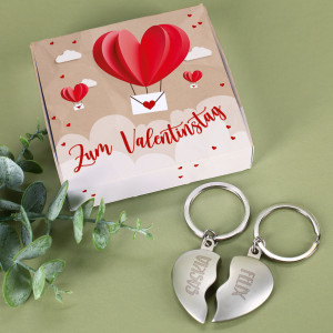 Schlüsselanhänger mit Namensgravur für Paare zum Valentinstag