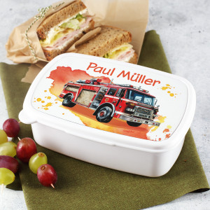 Brotdose Feuerwehrauto mit Name