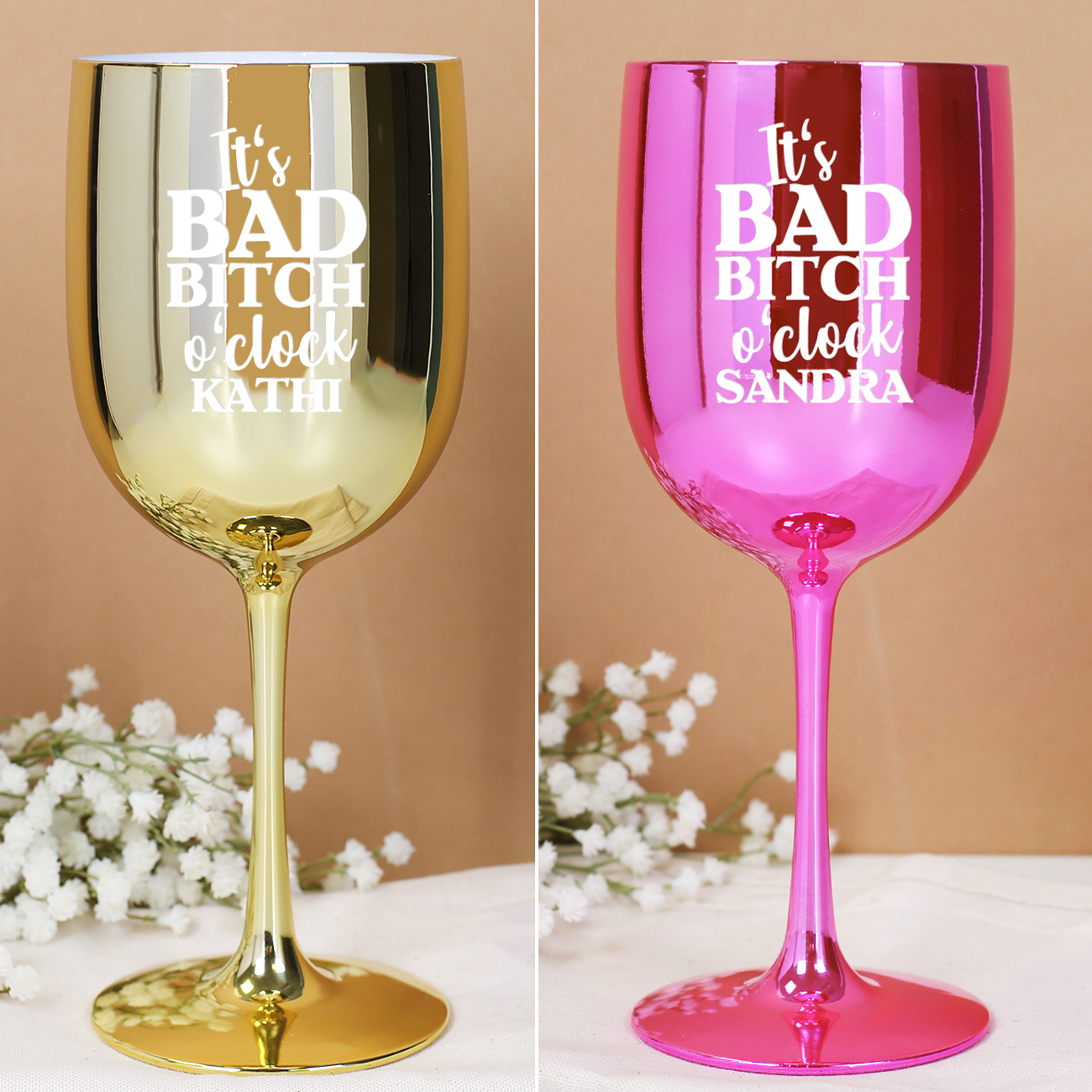 Weinglas Pink oder Gold