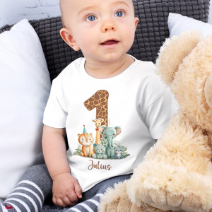 Baby T-Shirt zum 1. Geburtstag mit Name