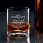 Whiskyglas mit Ornamentrahmen und Gravur ihres Wunschnamens