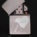 Original Zippo® Feuerzeug mit Herzen und Namen